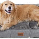 Orthopedic Dog Bed for Extra Large Dogs - Waterproof Memory Foam Dog Couch Bed with Sides, Pet Beds with Washable Cover & Non-Slip Bottom, Grey, 42x30 Inch