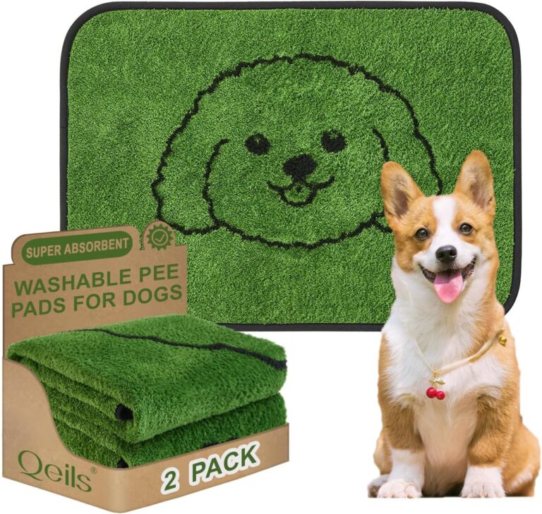 Qeils Reusable Puppy Pads, Washable Pee Pads for Dogs 2 Pack Durable Absorbent Leakproof Dog Training Pads for Home or Travel, Non-Slip Wee Wee Pads Potty Pads 18"x24"