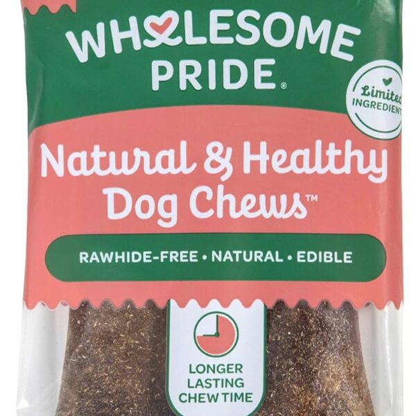 Wholesome Pride Natural & Healthy Dog Chews 2Pk for Large Dogs, Bacon Flavor, Made in The USA