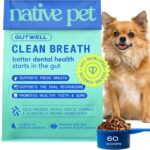 Native Pet GutWell Clean Breath - Dog Breath Freshener & Dog Dental Powder - Teeth Cleaning to Reduce Plaque & Tartar - Promotes Fresh Breath with Targeted Triple-biotic Dental Care Blend - 60 Scoops