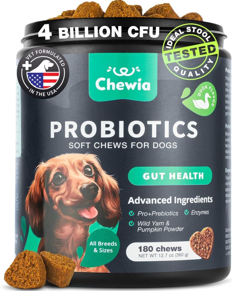 Probiotics for Dogs Gut Health, Digestion, Immunity, Yeast Balance, Itchy Skin, Allergies Support - Dog Probiotic Chews with Digestive Enzymes for Gut Flora- Soft Treats with Pumpkin and Yeast Powder