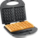 Elite Gourmet Maxi-Matic Electric Nonstick Belgian Waffle Iron Snack Maker Machine, Breakfast, Sandwiches, Compact & Portable, 2 Slice, Black