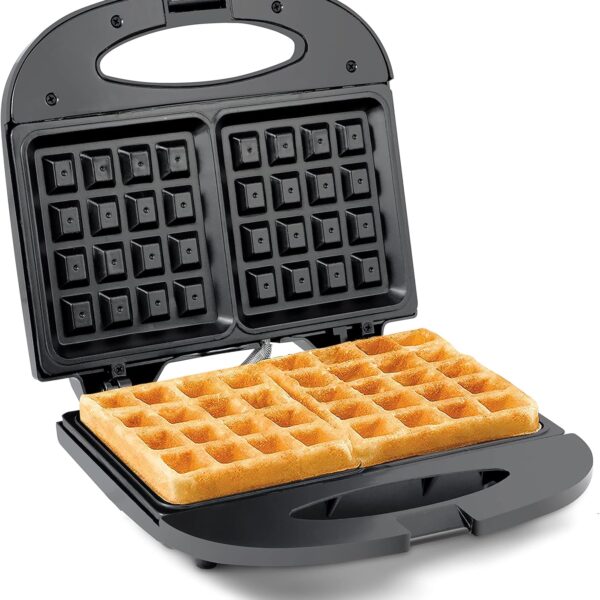 Elite Gourmet Maxi-Matic Electric Nonstick Belgian Waffle Iron Snack Maker Machine, Breakfast, Sandwiches, Compact & Portable, 2 Slice, Black