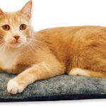 K&H Pet Products Amazin Kitty Pad Heated, Indoor Heated Cat Bed Traps Pet Hair and Dander, Washable Cat Mat, Gray 15 X 20 Inches, Heated 1-Pack