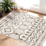 Washable Small Area Rugs 2x3: Moroccan Farmhouse Door Mat Indoor for Entrance Doorway Kitchen Bedroom Living Room - Non-Slip Throw Rug for Family Modern Home Decor Dusty Pink