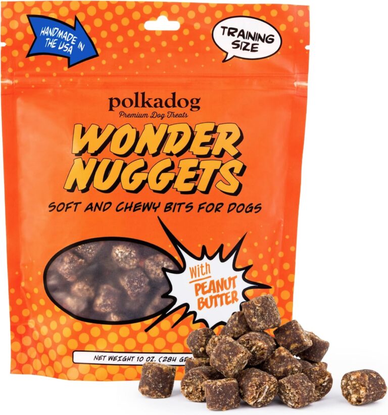 Polkadog Wonder Nuggets  Soft & Chewy Dog Treats with Peanut Butter  Healthy, Limited Ingredient Training Treats for All Dog Breeds and Ages  Natural, Made in USA  10 oz