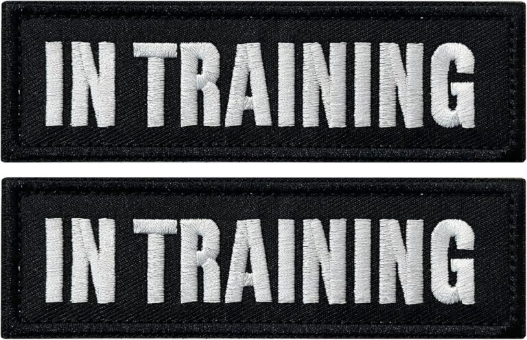 TACVEL 2 Pieces in Training Dog Patches with Hook Backing for Service Animal Vests, Harnesses