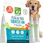 Only Natural Pet Flea and Tick Control for Large Breed Dogs (Over 40 lbs) - EasyDefense Flea & Tick Herbal Squeeze-On Drops - 3 Month Supply (L Sqz.)