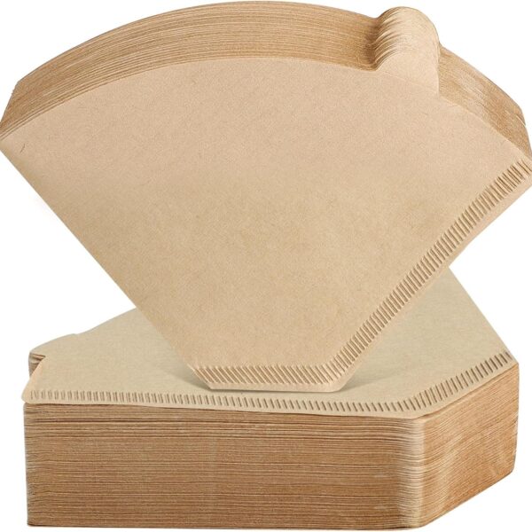 Niveaya 200 Count Coffee Filters #4, Unbleached Natural Brown Coffee Filters 8-12Cup, Disposable Cone Paper Fliters for Pour Over and Drip Coffee Maker