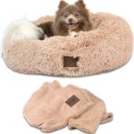 Pet Craft Supply Ultra Plush Calming Anti-Anxiety Pet Bed - Includes Super Soft Comfort Blanket - Great Medium Dog, Puppy and Cat Bed