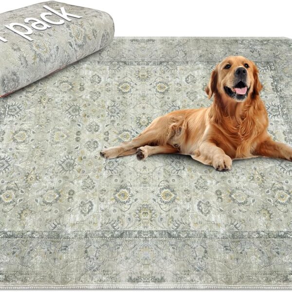 Washable Pee Pads for Dogs, 1 Pack 72'' x72'' Waterproof Non-Slip Puppy Pad with Fast Absorbent, Reusable Dog Rug for Training Travel Whelping Housebreaking Incontinence Crate