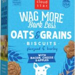 Cloud Star Wag More Bark Less Oats & Grains Crunchy Dog Treats, Bacon, Cheese & Apples, 16 oz. Box