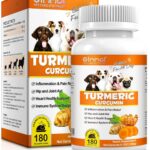 Turmeric for Dogs, 180 Turmeric Curcumin Tablets Supports Heart, Immune System Booster, Hip & Joint Support, Dog Pain Relief, Pet Supplement Treats for All Breeds Dogs & Ages - 180 Tablets / 5.1 OZ
