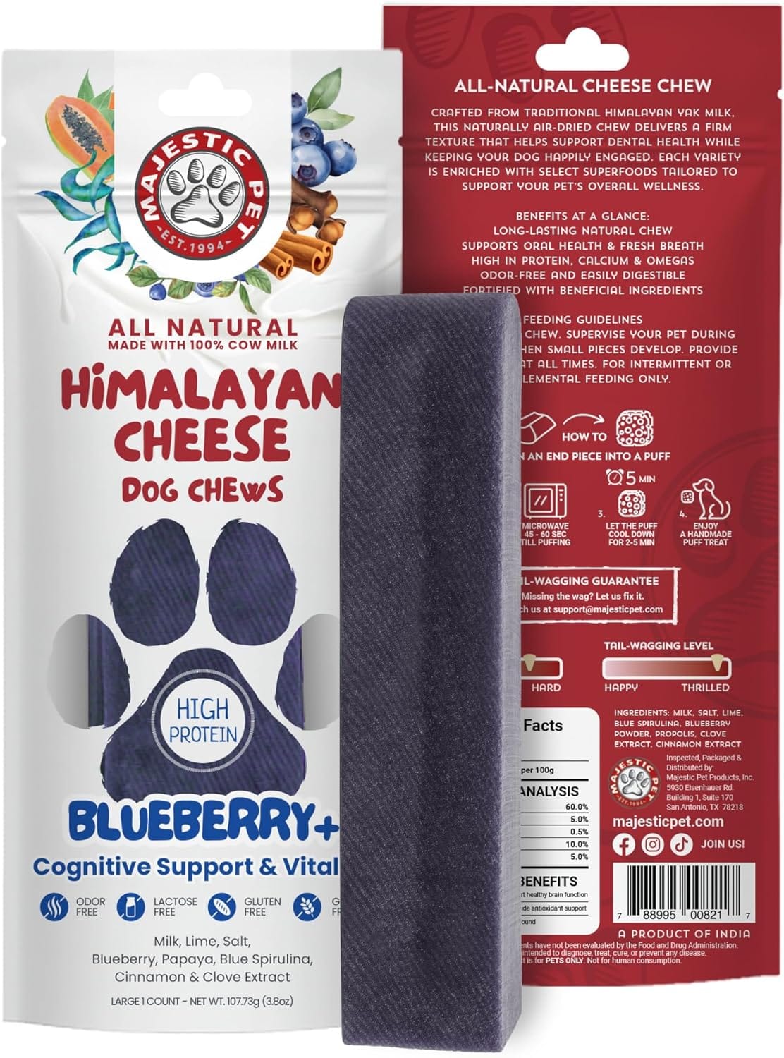 Majestic Pet Himalayan All-Natural Yak Style Cheese Dog Chews Made with 100% Cows Milk- Long Lasting Dental Chew for Dogs - Healthy Pet Treats (Cognitive Support & Vitality, Large, 1 Pack) Majestic Pet Himalayan All-Natural Yak Style Cheese Dog Chews Made with 100% Cows Milk- Long Lasting Dental Chew for Dogs - Healthy Pet Treats (Cognitive Support & Vitality, Large, 1 Pack)