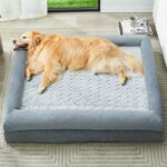 WNPETHOME XL Extra Large Dog Bed, Washable Dog Couch with Removable Waterproof Cover, Orthopedic Large Pet Sofa Bed with Bolster Sides for Sleeping