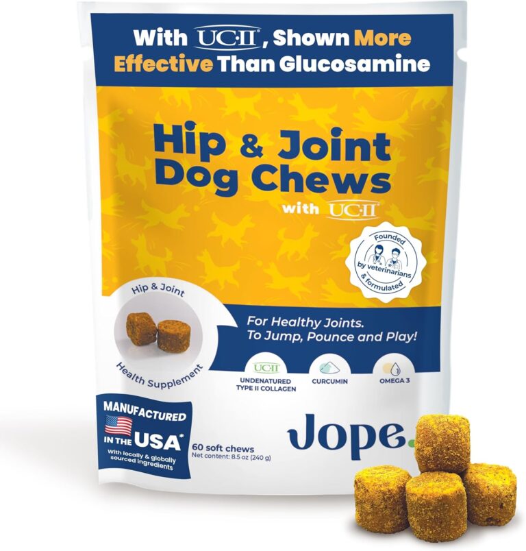 Jope Hip & Joint Supplement for Dogs Large, Medium, Small - Joint Chews w/UC-II Collagen - Proven Better Than Glucosamine Chondroitin in Canine Health - Veterinarian Formulated, Omega 3 & Curcumin