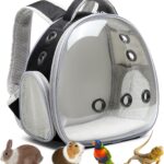 Portable Travel pet Backpack Carrier Hamster Bag Guinea Pig Bird Small Dog cat Turtle Carrier Rabbit Cage Squirrel Bearded Dragon Breathable Hangbag (Black)