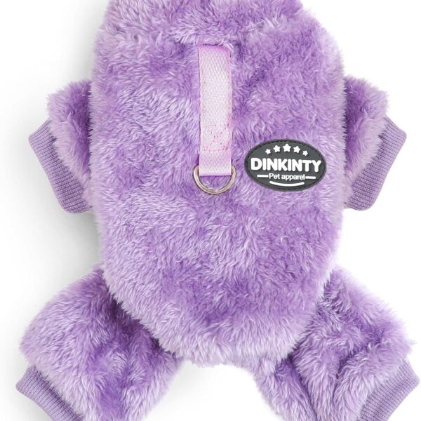 Dog Sweaters for Small Dogs Puppy Pjs Fleece Dog Pajamas Winter Warm Doggie Sweater Thermal Stretchy Jumpsuit Pet Clothes Outfits Cat Apparel (Purple, XX-Small)