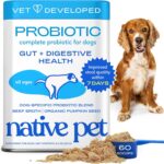 Native Pet Probiotics for Dogs - Dog Probiotics Powder for Digestive Health, Gut Support, & Immune Boost  Vet-Formulated Powder for Maximum Potency with Digestive Enzymes & Prebiotics - 60 Scoops