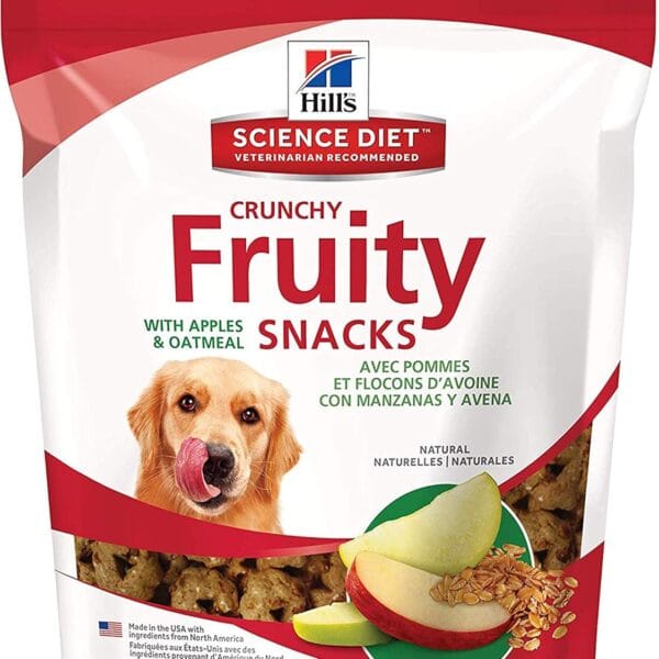 Hill's Natural Fruity Crunchy Snacks, All Life Stages, Great Taste, Dog Treats, Apples & Oatmeal, 8 oz Bag