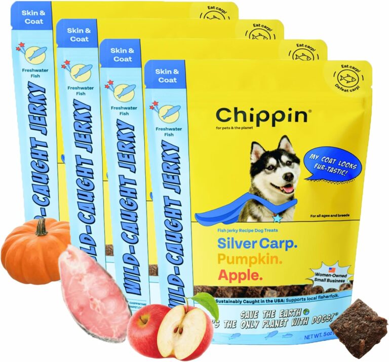 Chippin Fish, Pumpkin, Apple Grain-Free Dog & Cat Treats (5oz, 1-Pack) | USA Wild-Caught Fish | Hypoallergenic, Chicken-Free | Best Training Treats | Puppies & Senior Dogs | Low Fat Dog Treats