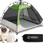 Veehoo Pop Up Pet Tent House for Indoor Outdoor, Portable Dog Tent & Cat House Shelter, Waterproof Foldable Automatic Dog Kennel to Small Medium Pets & Feral Cats