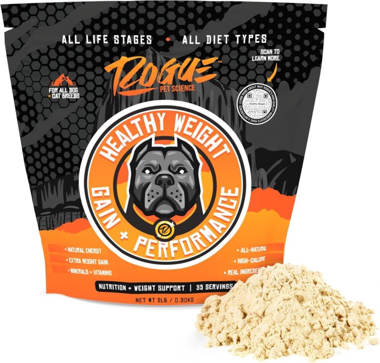 ROGUE PET SCIENCE Healthy Weight - Natural Weight Gainer for Dogs - High Calorie Tasty Dog Food & Cat Food Topper - Supports Weight Gain, Gut Health & Digestion - Helps Provide Natural Energy (2 lbs)