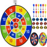 ROYPOUTA Dart Board Games for Kids Ages 3-12, Sticky Dart Board with 12 Balls & 12 Darts, Indoor Outdoor Toys for Boys, Party Birthday Gifts