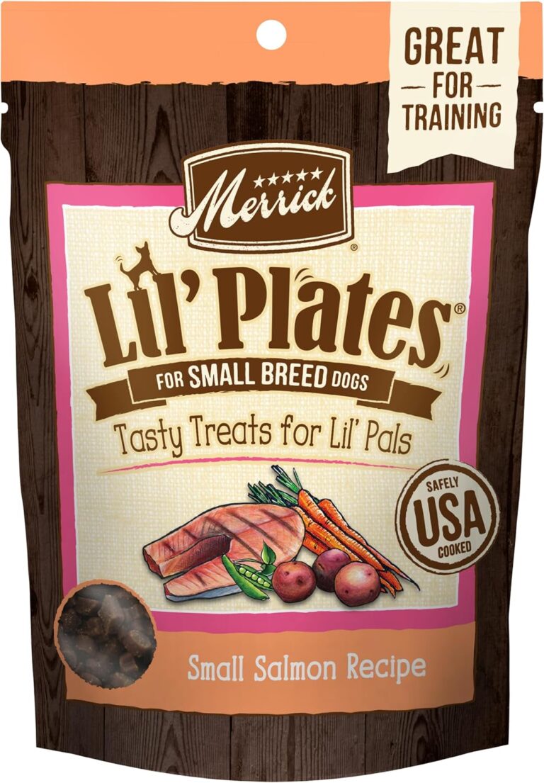 Merrick Lil Plates Grain Free Small Dog Treats, Natural Training Treats For Small Dogs, Small Salmon Recipe - 5 oz. Pouch