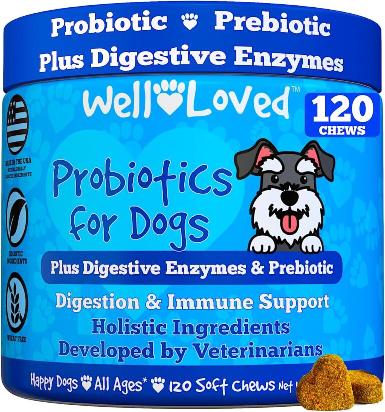 Well Loved Probiotics for Dogs, Dog Probiotics, Made in USA, Vet Developed for Gut Health, Yeast Balance, Itchy Skin, Diarrhea & Gas Relief, Chews with Prebiotic & Digestive Enzymes, Digestive Support