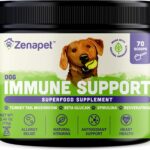 ZENAPET Dog Immune Support Premium Powder Topper, Turkey Tail, Spirulina & Beta-Glucan, Supports a Healthy Immune System & Digestion, Human-Grade, Made in USA