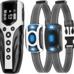 No Shock 2 Dogs Training Collar, 2025 Vibrating 2 Dogs Collar with Remote 2000ft, Beep and Vibration Collor for 2 Dogs 10-120lbs, Rechargeable/Security Lock & Humane to Stop Bad Behaviors,White 2 dogs