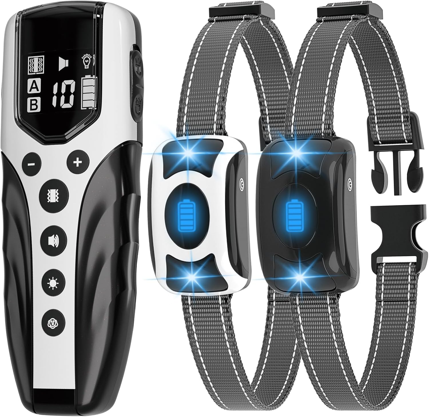 No Shock 2 Dogs Training Collar, 2025 Vibrating 2 Dogs Collar with Remote 2000ft, Beep and Vibration Collor for 2 Dogs 10-120lbs, Rechargeable/Security Lock & Humane to Stop Bad Behaviors,White 2 dogs No Shock 2 Dogs Training Collar, 2025 Vibrating 2 Dogs Collar with Remote 2000ft, Beep and Vibration Collor for 2 Dogs 10-120lbs, Rechargeable/Security Lock & Humane to Stop Bad Behaviors,White 2 dogs