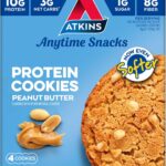 Atkins Peanut Butter High Protein Cookie, Keto Snacks, 3g Net Carb, 1g Sugar, Low Sugar Snacks, Low Carb Treats, 4 Count