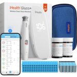 iHealth Gluco+ Wireless Smart Blood Glucose Monitor Kit with Free App, 100 Glucometer Strips, 100 Lancets, 1 Blood Sugar Monitor, 1 Lancing Device, Portable Diabetes Testing Kit for Home Use