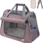 Airline Approved Soft-Sided Pet Carrier for Cats & Small Dogs - Ventilated Travel Bag with Removable Mat, Under 15 lbs, Red