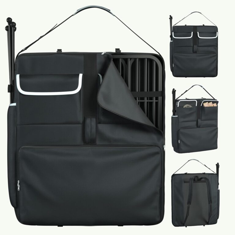 GEHENG Dog Playpen Storage Bag, Fits 32" H 8 Panels and 9 Stakes, Heavy Duty Waterproof 1680D Oxford + Shockproof Pearl Cotton, Portable Dog Fence Bag for RV Trips and Camping, Only Bag