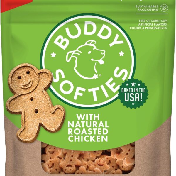 Buddy Biscuits Softies 6 oz. Bag, Soft & Chewy, Natural Roasted Chicken Flavor Dog Treats, Oven Baked in The USA
