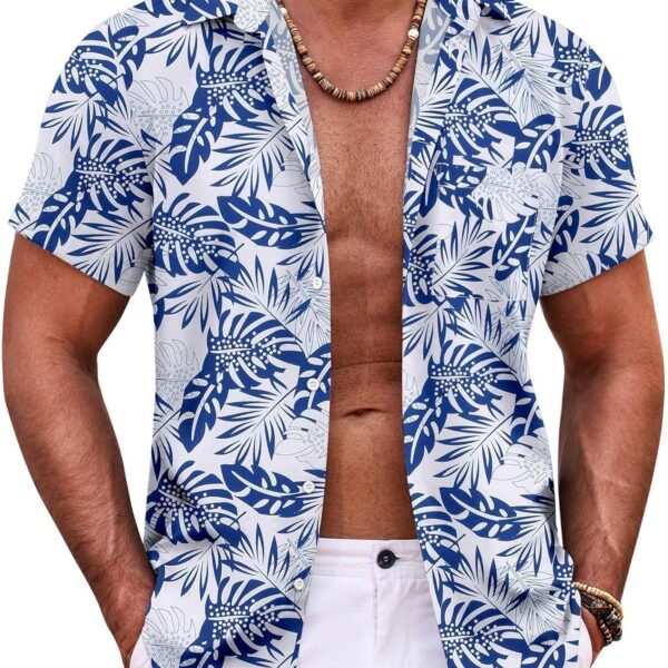 COOFANDY Mens Hawaiian Shirt Short Sleeve Button Down Shirts Tropical Summer Beach Shirts Casual Floral Aloha Shirts