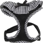 Puppia Vivien Dog Harness Over-The-Head All Season Cute No Pull No Choke Walking Training Adjustable for Small Dog, Black, X-Small