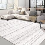 Nakagishi 6x9 Area Rugs Living Room: Washable Boho Large Neutral Soft Farmhouse Rug Stain Resistant Modern Indoor Floor Non-Slip Carpet for Bedroom Nursery Kids Playroom Office Dining Room Dorm- Gray