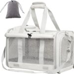 Le city Cat Carrier and Dog Carrier is Designed for Pets Weighing up to 16 lbs.Soft-Sided,Durable and Collapsible Travel Carrier,Breathable Mesh for Ventilation,Adjustable Shoulder Strap for Comfort