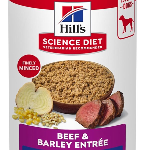 Hill's Science Diet Adult 7+, Senior Adult 7+ Premium Nutrition, Wet Dog Food, Beef & Barley Loaf, 13 oz Can, Case of 12