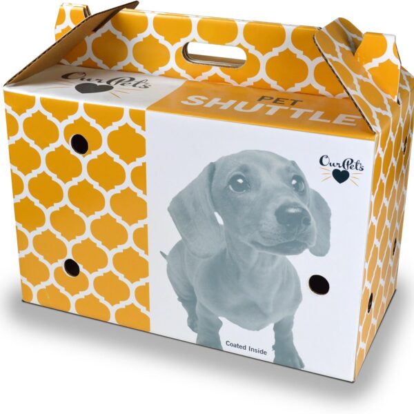 OurPets Pet Shuttle Cardboard Carrier For Small Animals with Moisture Resistant Coating, Perfect For Small Cats And Dogs