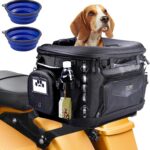 Hutexico Motorcycle Dog Carrier, Portable Pet Carrier Pet Travel Bag Cat Carrier Bag for Harley Street Glide Road King Touring Trike Can Am with Luggage Rack Passenger Seat Load Capacity 20lb (Black)