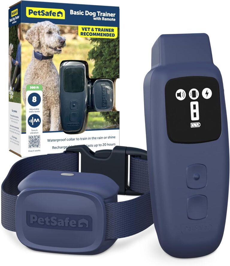 PetSafe Basic Dog Trainer with Remote - Effective Dog Training - 15 Levels of Static Correction - Waterproof Collar - Rechargeable Training Collar - Compact Remote Transmitter
