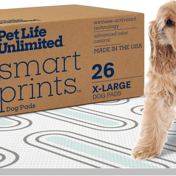 Pet Life Unlimited XL Puppy Pads 26"x30"  26 Count | Leak-Proof Extra-Large Dog Training Pads with Odor Control & Magnolia Blossom Scent | USA Made