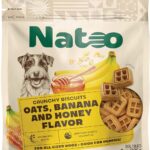 NATOO Dog Treats for Small Dogs & Puppies, Crunchy Biscuits Oats Banana and Honey, Natural Dog Treats, Rich in Omega 6, Prebiotics and Fiber, Antioxidants for Immunity (8oz)