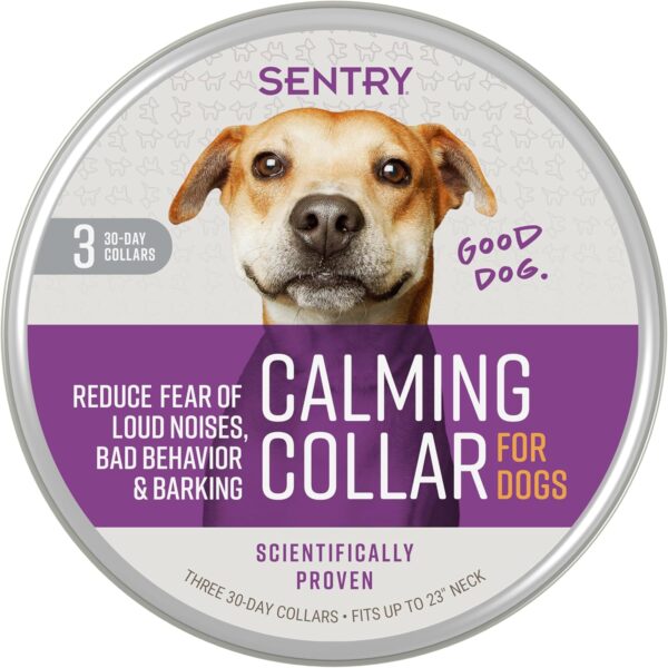 SENTRY PET CARE Sentry Calming Collar For Dogs, Anxiety Reducing Pheromone Collar, Releases Pheromones for 30 Days, Helps Calm During Loud Noises and Separation, 3 Count
