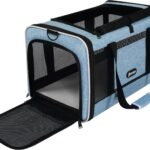 GAPZER Cat Carrier 18 x 11 x 11 Top Loading Soft-Sided Pet Travel Bag Over 15lbs, Portable Small Dog Puppy Car Crate 10 lbs, Chihuahua Kennel Carry Case, Kitty Cloth Cage Medium Cat Under 25 Blue